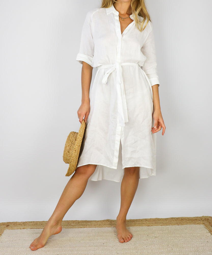 ALESSANDRA WHITE SHIRT DRESS (XS-M)