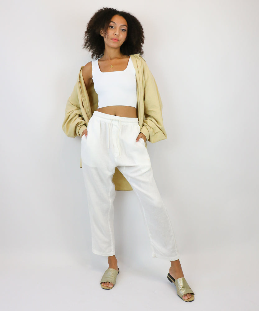 ASSEMBLY LABEL WHITE LOUNGE PANTS (S)