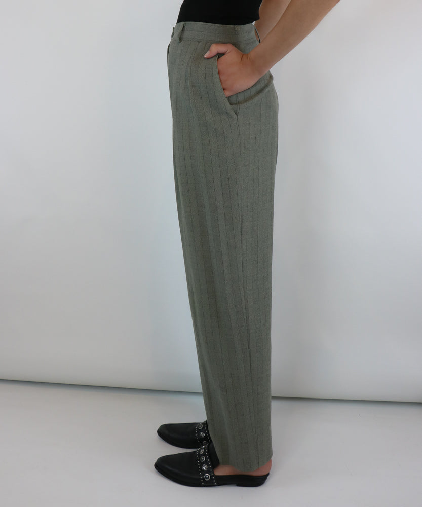 VINTAGE YVES SAINT LAURENT SAGE HIGH WASTED TROUSERS (M)