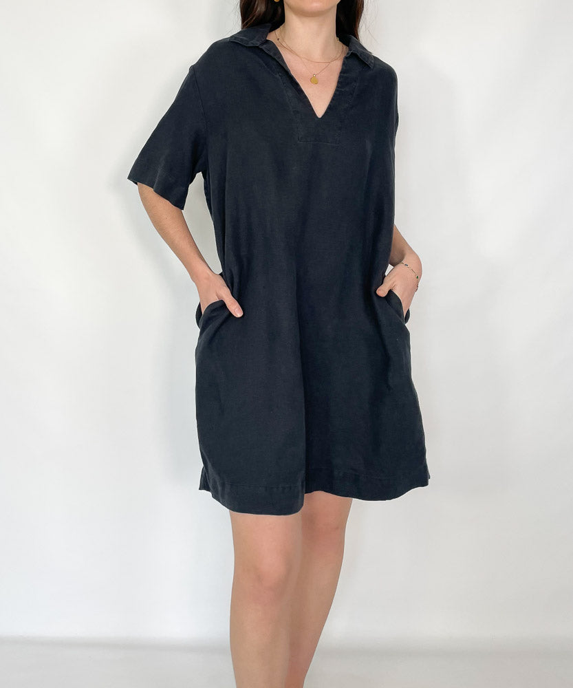 COUNTRY ROAD FRENCH LINEN SHIRT DRESS (M)