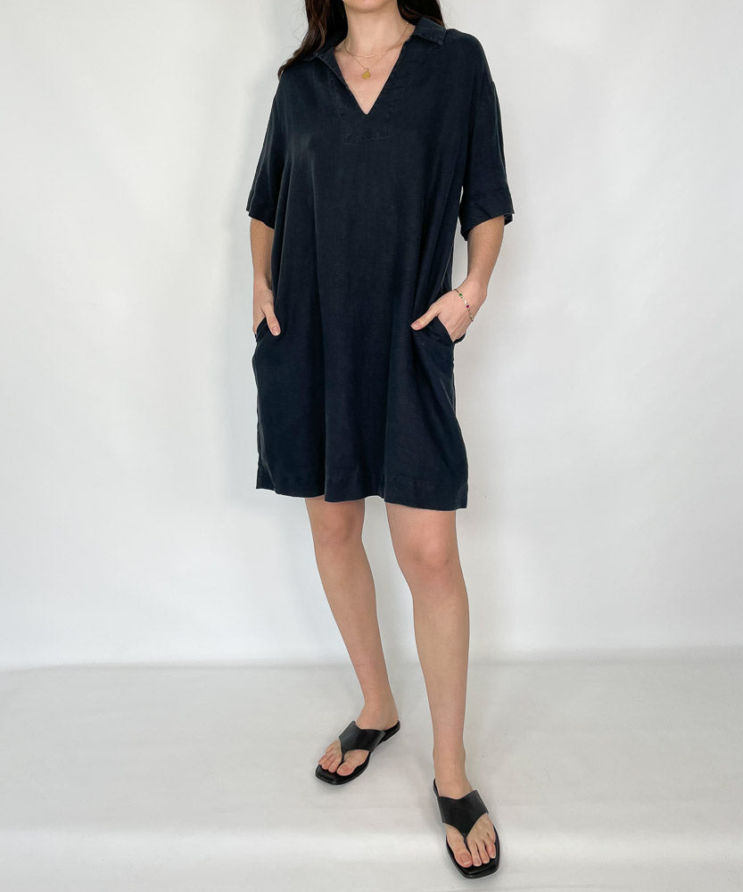 COUNTRY ROAD FRENCH LINEN SHIRT DRESS (M)