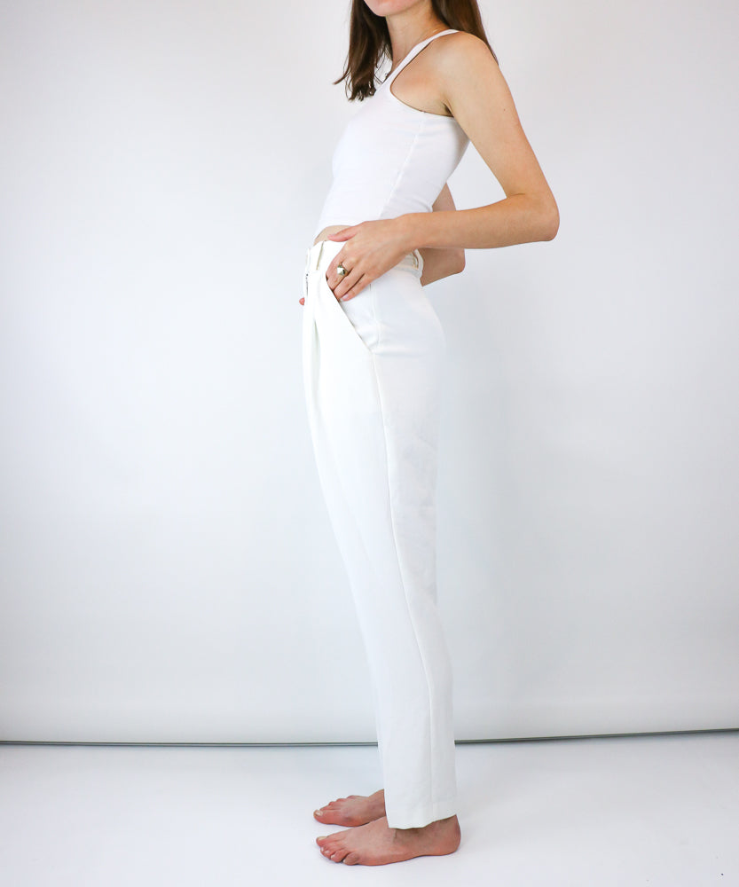 CUE WHITE HIGH WAISTED TROUSERS (AU8-10)