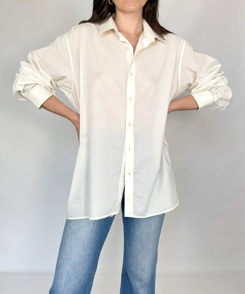 GIVENCHY IVORY BUTTON UP SHIRT (M-L)