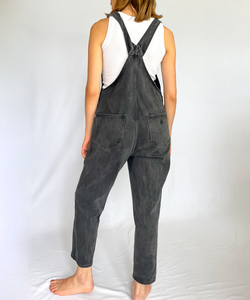 WASHED BLACK ABRAND OVERALLS (8-12)