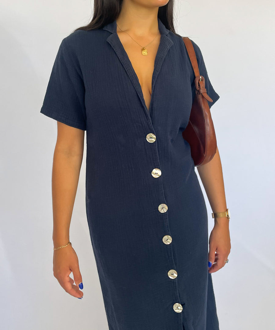 MAURIE AND EVE NAVY MIDI DRESS (8-12)