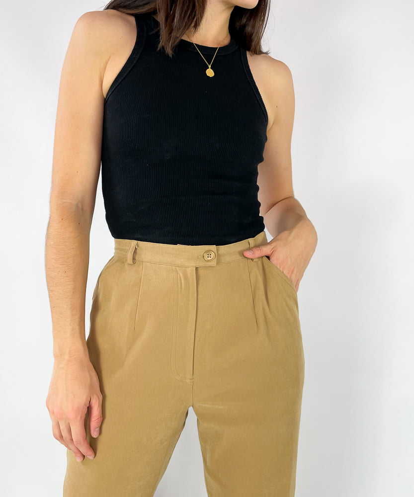 VINTAGE TAN HIGH RISE TROUSERS (12)