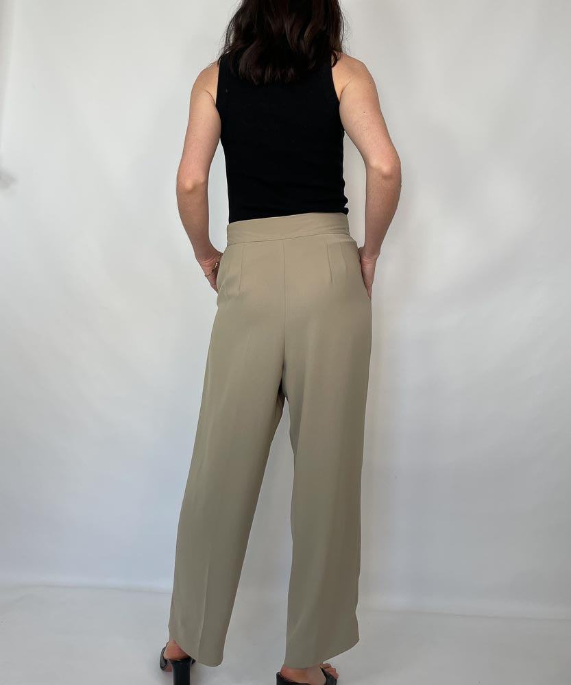 VINTAGE TAUPE HIGH WAISTED TROUSERS (12)